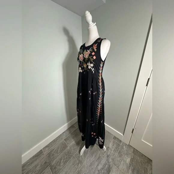 JOHNNY WAS Ceretti Floral Cotton Floral Embroidered Tank Dress Boho - Size S/M? - Picture 7 of 17